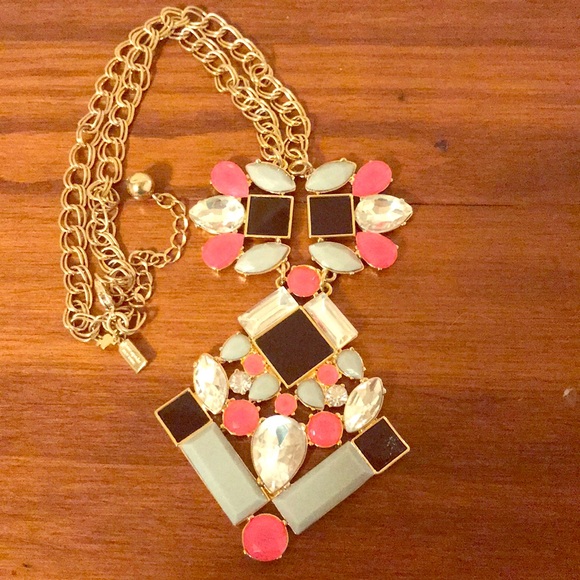 kate spade Jewelry - Kate Spade Gold Pink Long Crystal Necklace